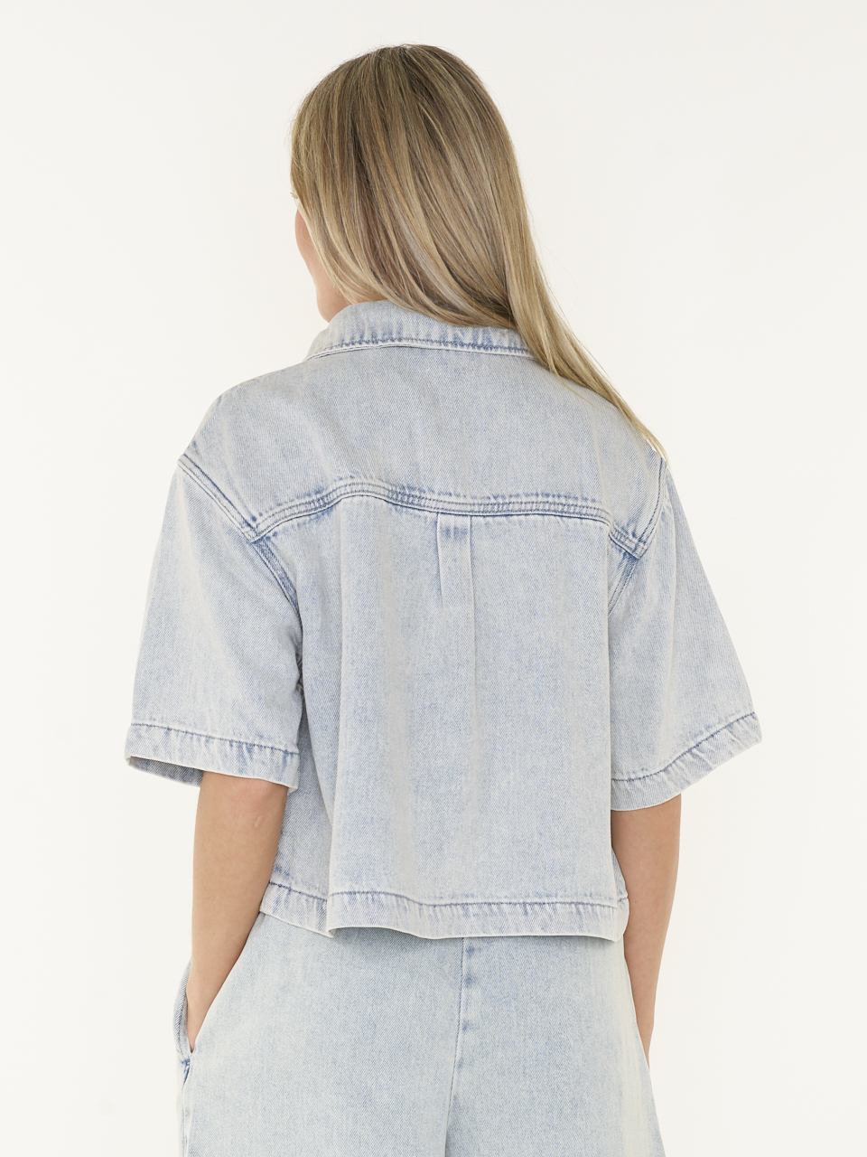 BLOUSE SHORT SLEEVE DENIM