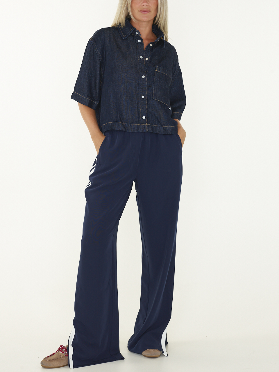 BLOUSE SHORT SLEEVE DENIM