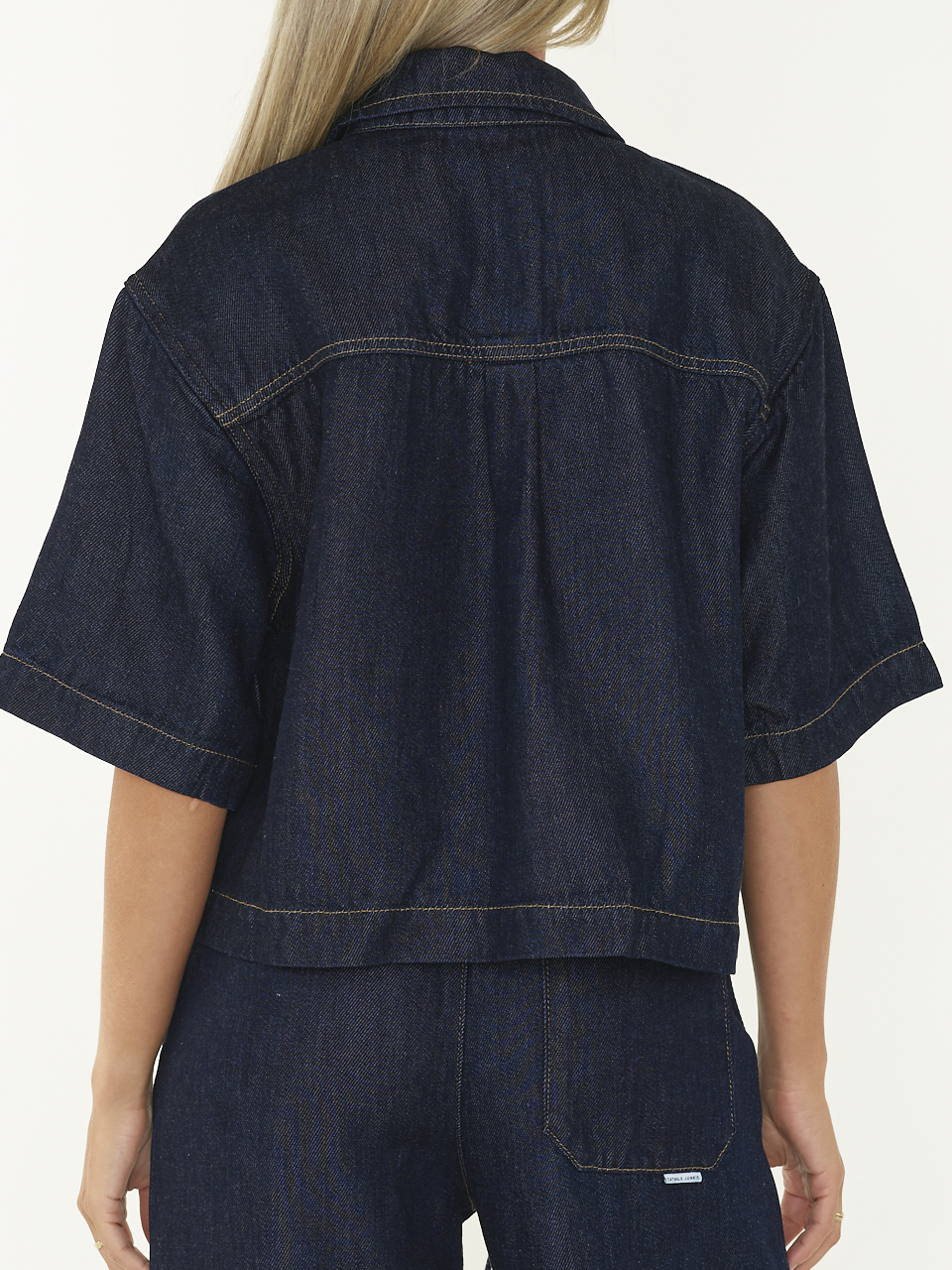 BLOUSE SHORT SLEEVE DENIM