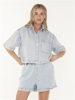 BLOUSE SHORT SLEEVE DENIM