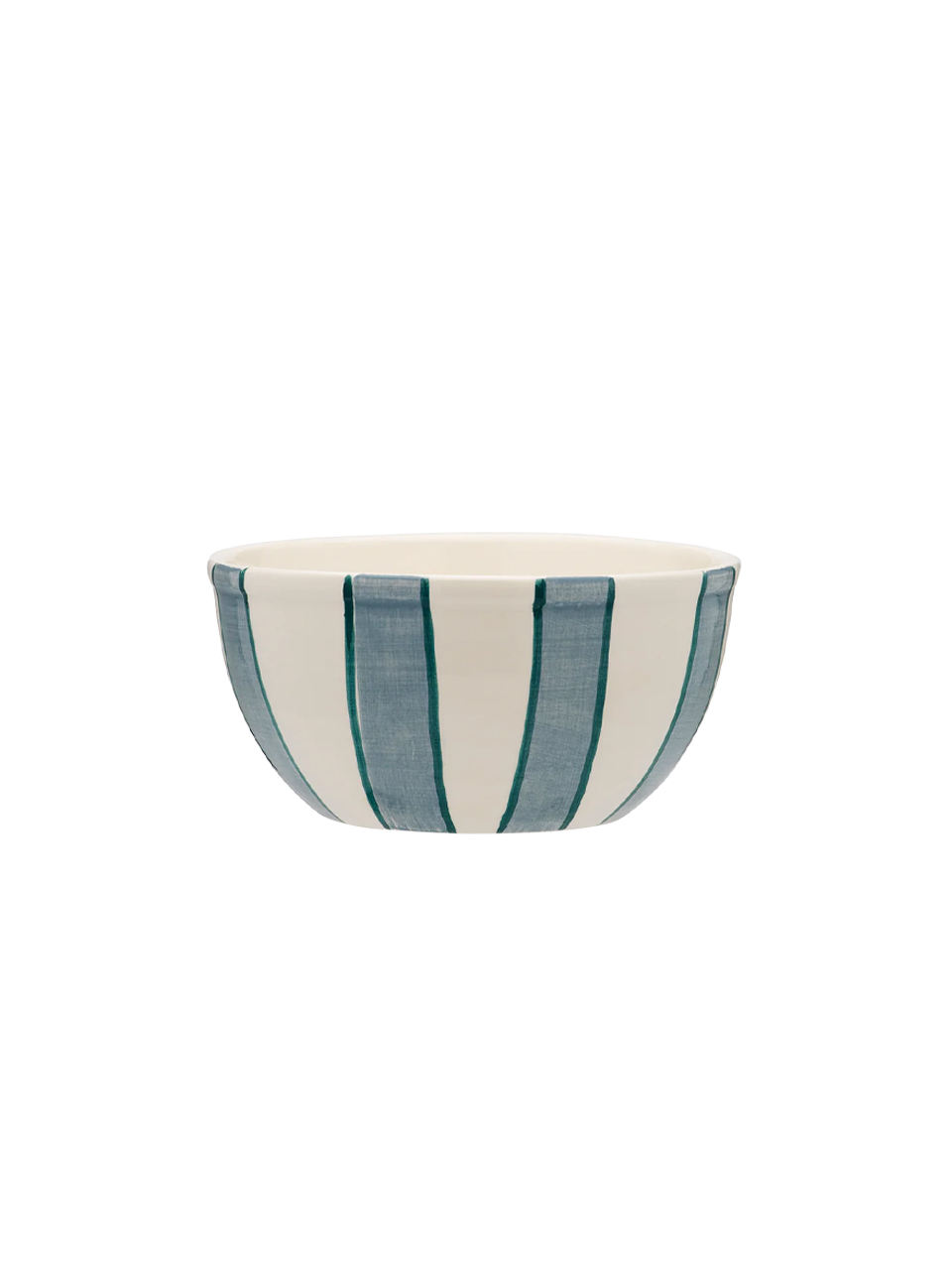 BOWL POWDER STRIPED YOGHURT BLUE