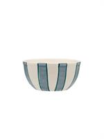 BOWL POWDER STRIPED YOGHURT BLUE