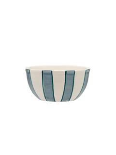 BOWL POWDER STRIPED YOGHURT BLUE