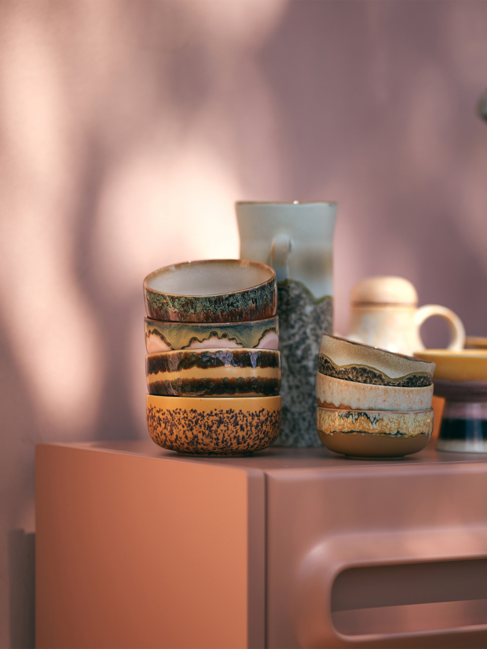 BOWLS 70'S CERAMICS TAPAS DRIFT SET OF 4