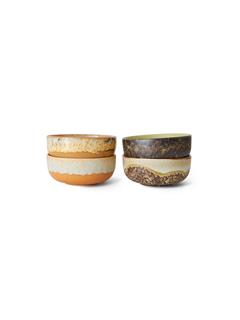 BOWLS 70'S CERAMICS TAPAS DRIFT SET OF 4