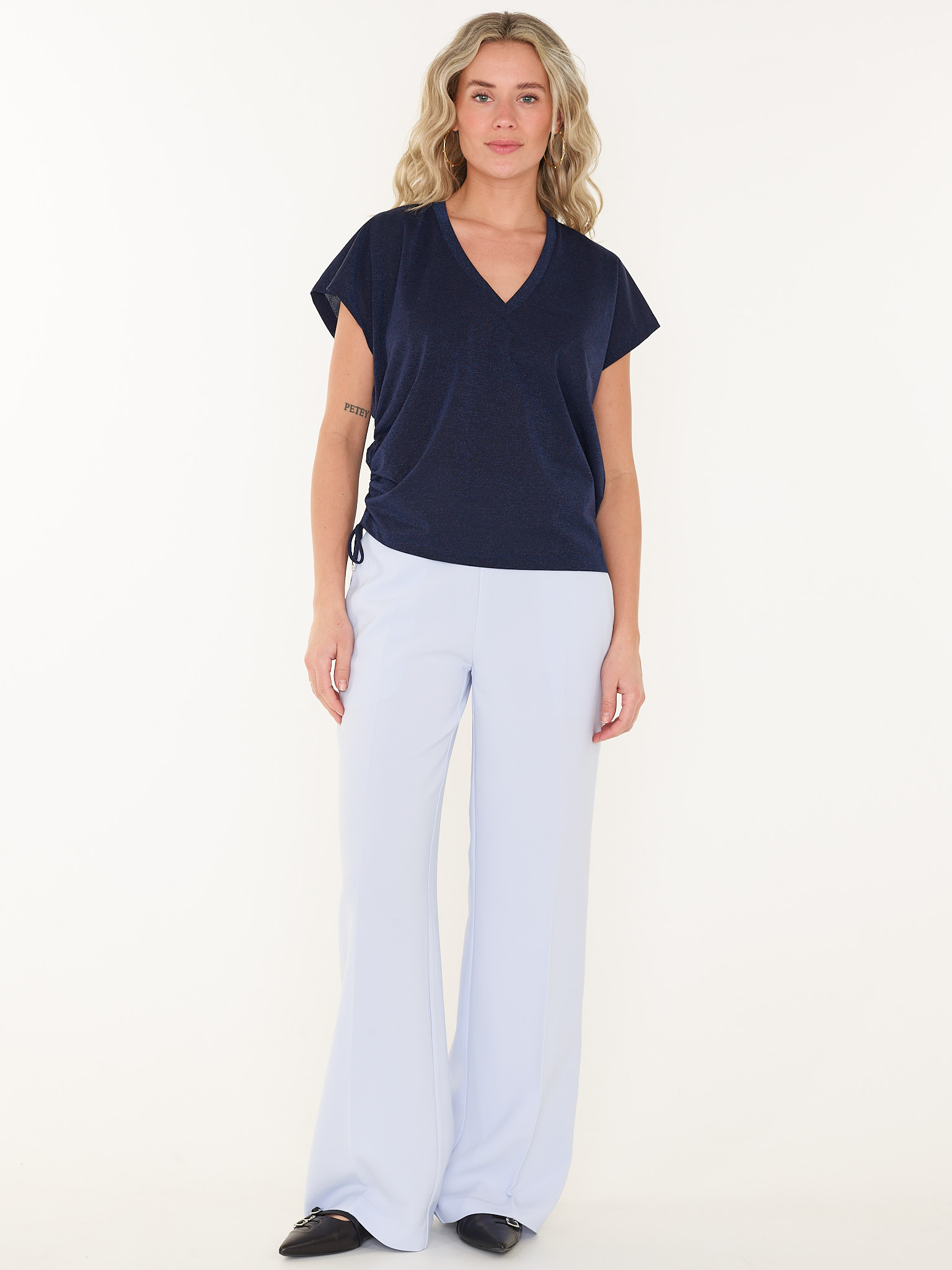 BROEK FABRI ELASTICATED WIDE LEG
