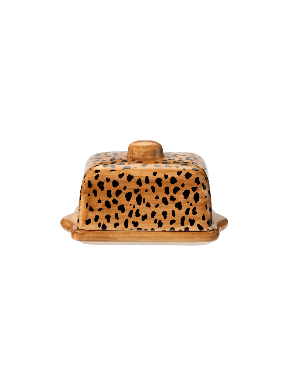 BUTTER DISH LEOPARD BROWN