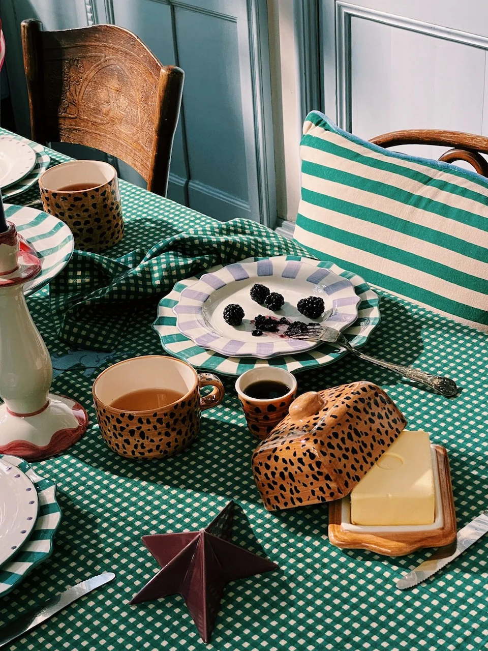 BUTTER DISH LEOPARD BROWN