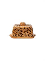 BUTTER DISH LEOPARD BROWN