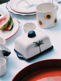 BUTTER DISH PALM TREE