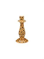 CANDLE HOLDER LEOPARD BROWN