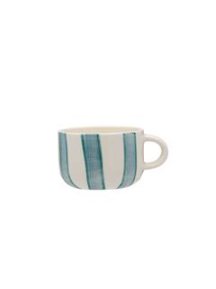 CAPPUCCINO MUG POWDER SRTIPED BLUE