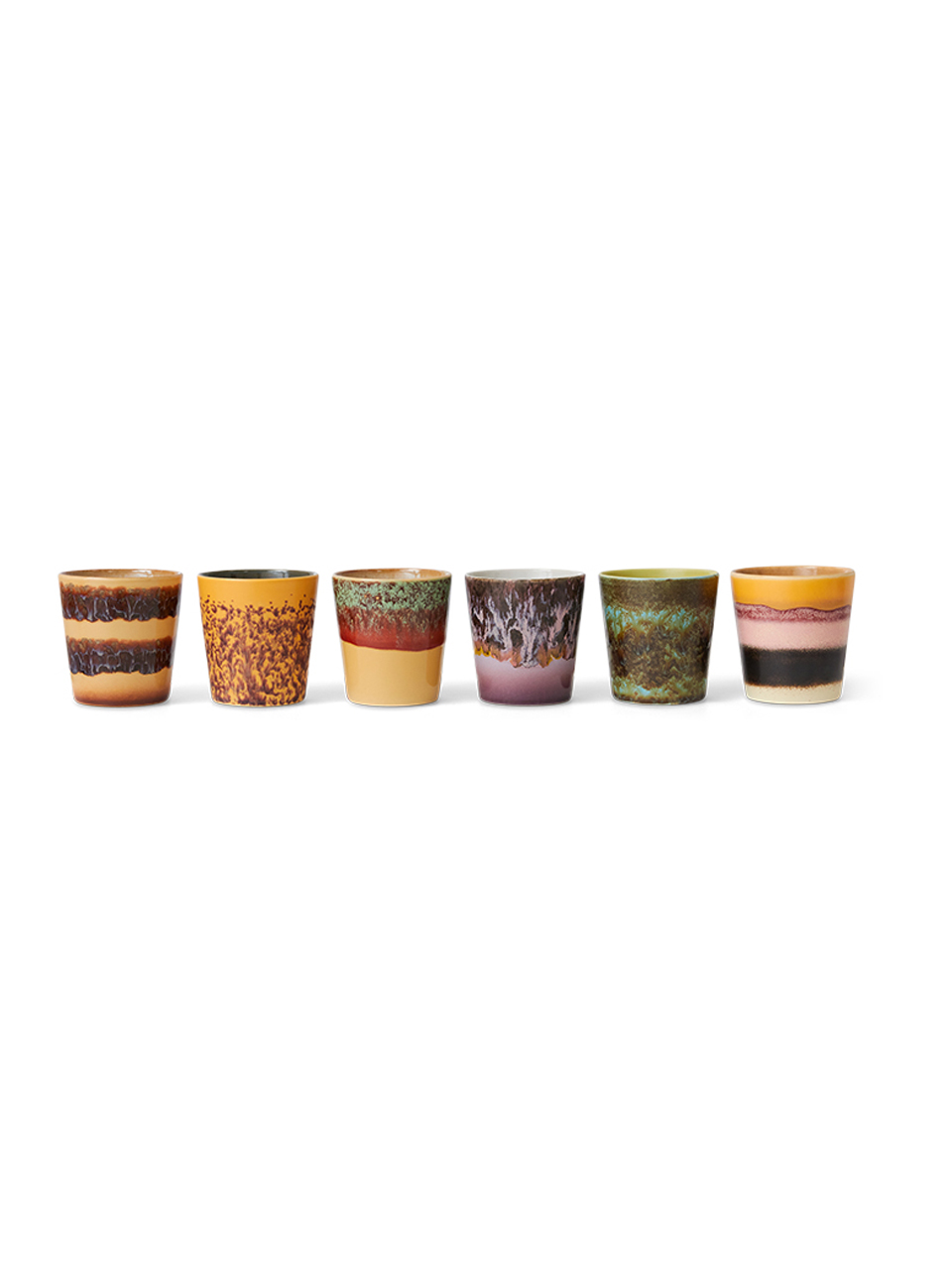 COFFEE MUGS 70'CERAMICS VALLEY SET OF 6