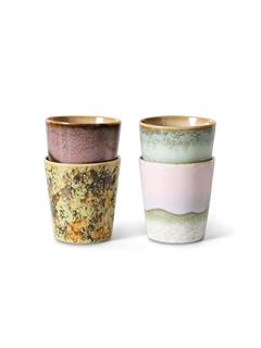 COFFEE MUGS 70'S CERAMICS SERENDIPITY SET OF 4