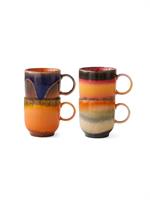 COFFEE MUGS 70S CERAMICS BRAZIL SET OF 4