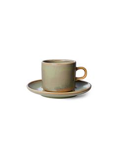 CUP AND SAUCER CHEF CERAMICS MOSS GREEN