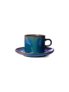 CUP AND SAUCER CHEF CERAMICS RUSTIC BLUE