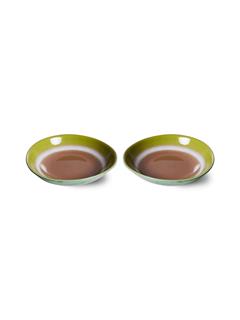 CURRY BOWLS 70S CERAMICS FUNKY MUSIC SET OF 2