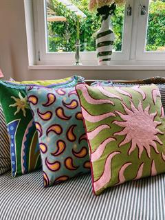 CUSHION EMBROIDERED PAISLEY