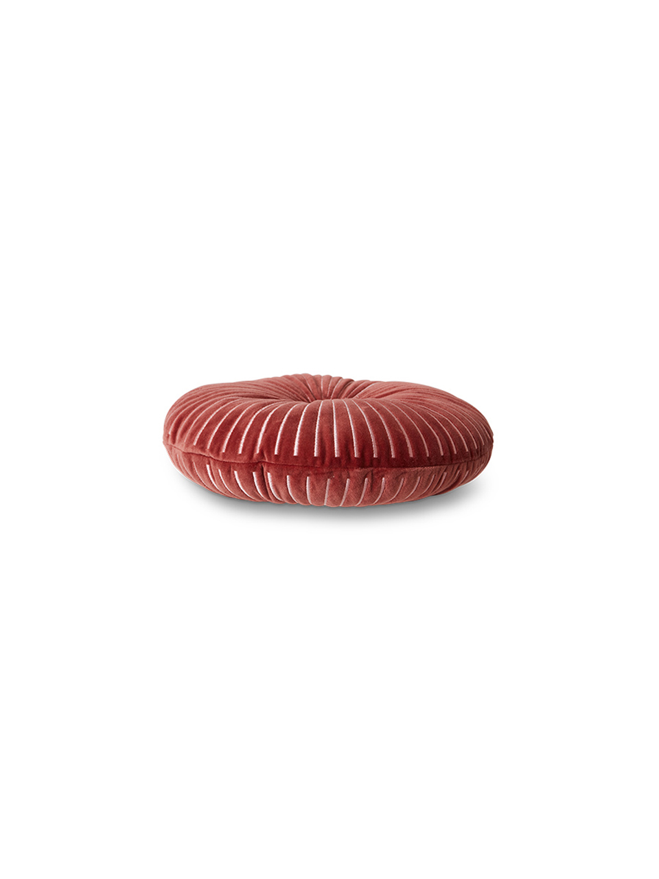 CUSHION ROUND RIPPLE BURGUNDY 35CM