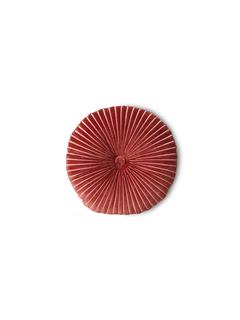 CUSHION ROUND RIPPLE BURGUNDY 35CM
