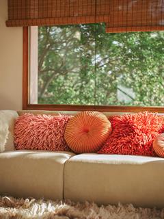 CUSHION ROUND RIPPLE SIENNA 50CM
