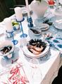 DINNER PLATE MARINE BLUE SCALOPPED