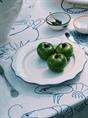 DINNER PLATE MARINE BLUE SCALOPPED