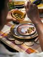 DINNER PLATES 70'S CERAMICS COCONUT SET OF 2