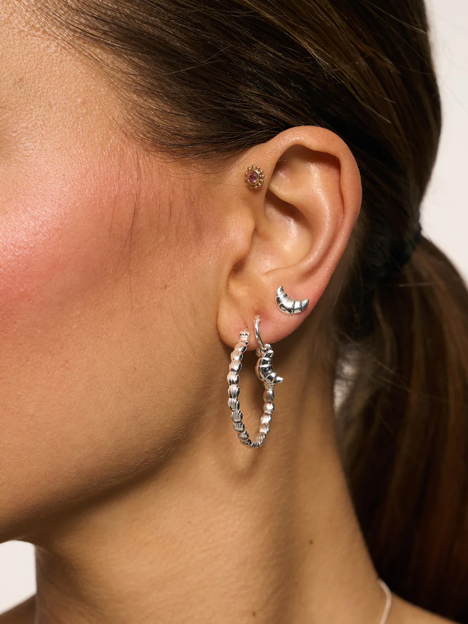 EARRING SINGLE CROISSANT RING