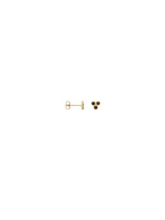 EARRING SINGLE DARKNESS TRIO STUD SILVER GOLDPLATED