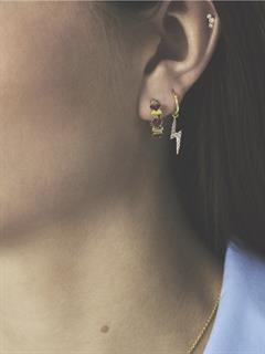 EARRING SINGLE ELECTRIC LOVE RING GOLD PLATED