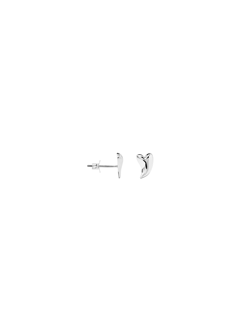 EARRING SINGLE GROOVY HEART STUD SILVER