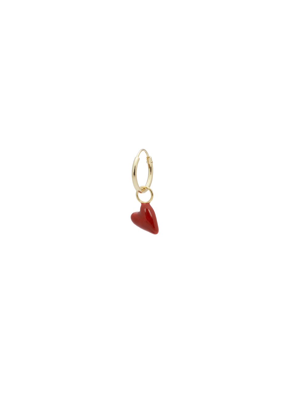 EARRING SINGLE HEART BEAT RING GOLD PLATED