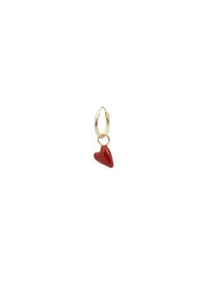 EARRING SINGLE HEART BEAT RING GOLD PLATED