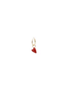 EARRING SINGLE HEART BEAT RING SILVER GOLDPLATED