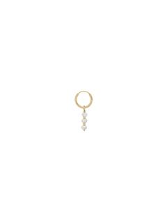 EARRING SINGLE PEARLY RING SILVER GOLDPLATED