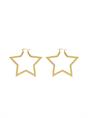 EARRINGS LARGE FUNKY STAR HOOP GOLD PLATED