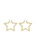 EARRINGS LARGE FUNKY STAR HOOP GOLD PLATED
