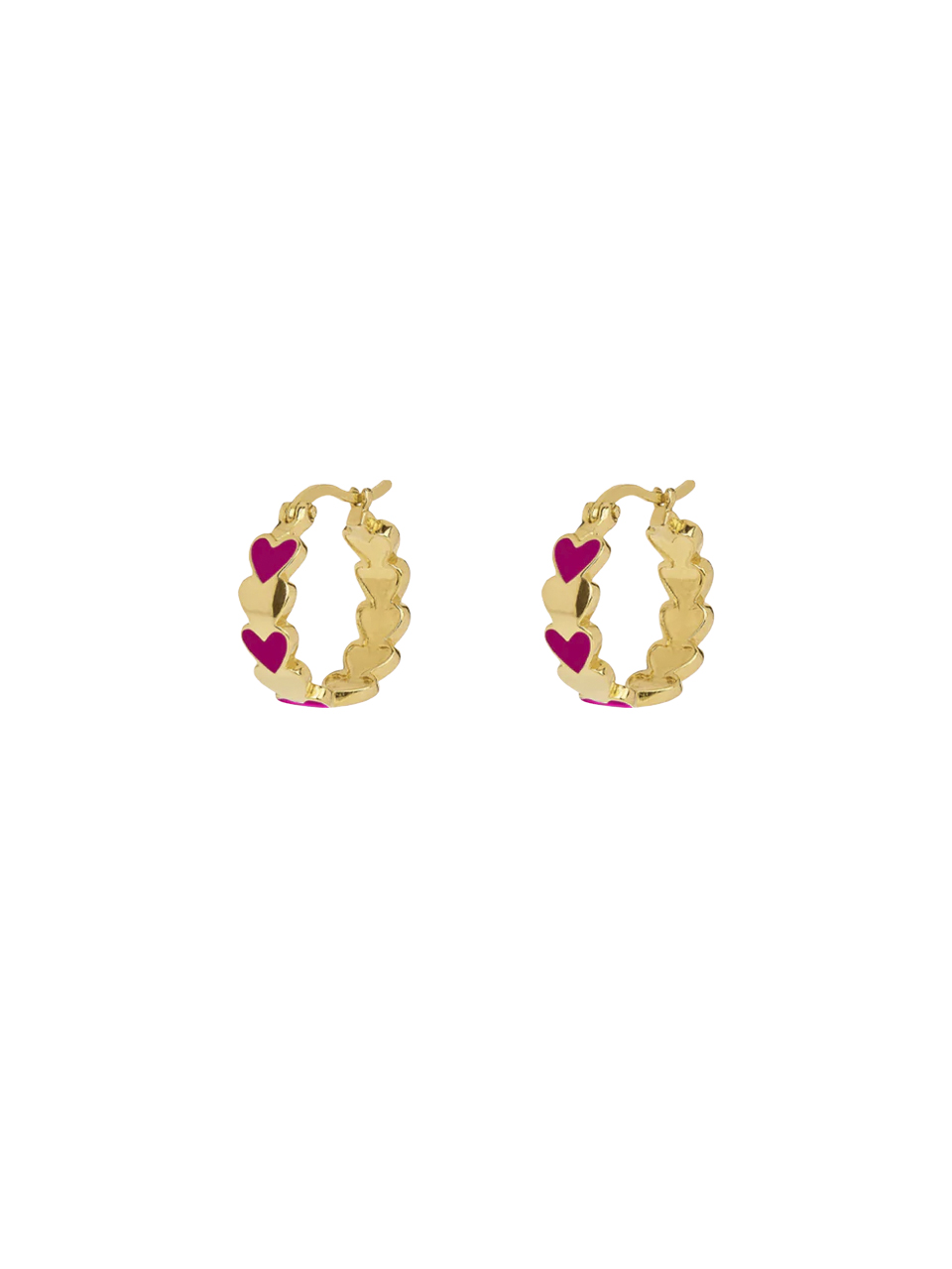 EARRINGS SMALL BELOVED MAUVE HOOP GOLD PLATED