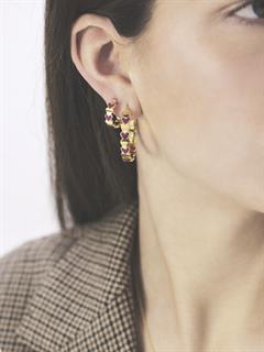 EARRINGS SMALL BELOVED MAUVE HOOP GOLD PLATED