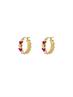 EARRINGS SMALL BELOVED MAUVE HOOP GOLD PLATED