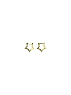 EARRINGS STAR HOOPS 16MM STAINLESS STEEL