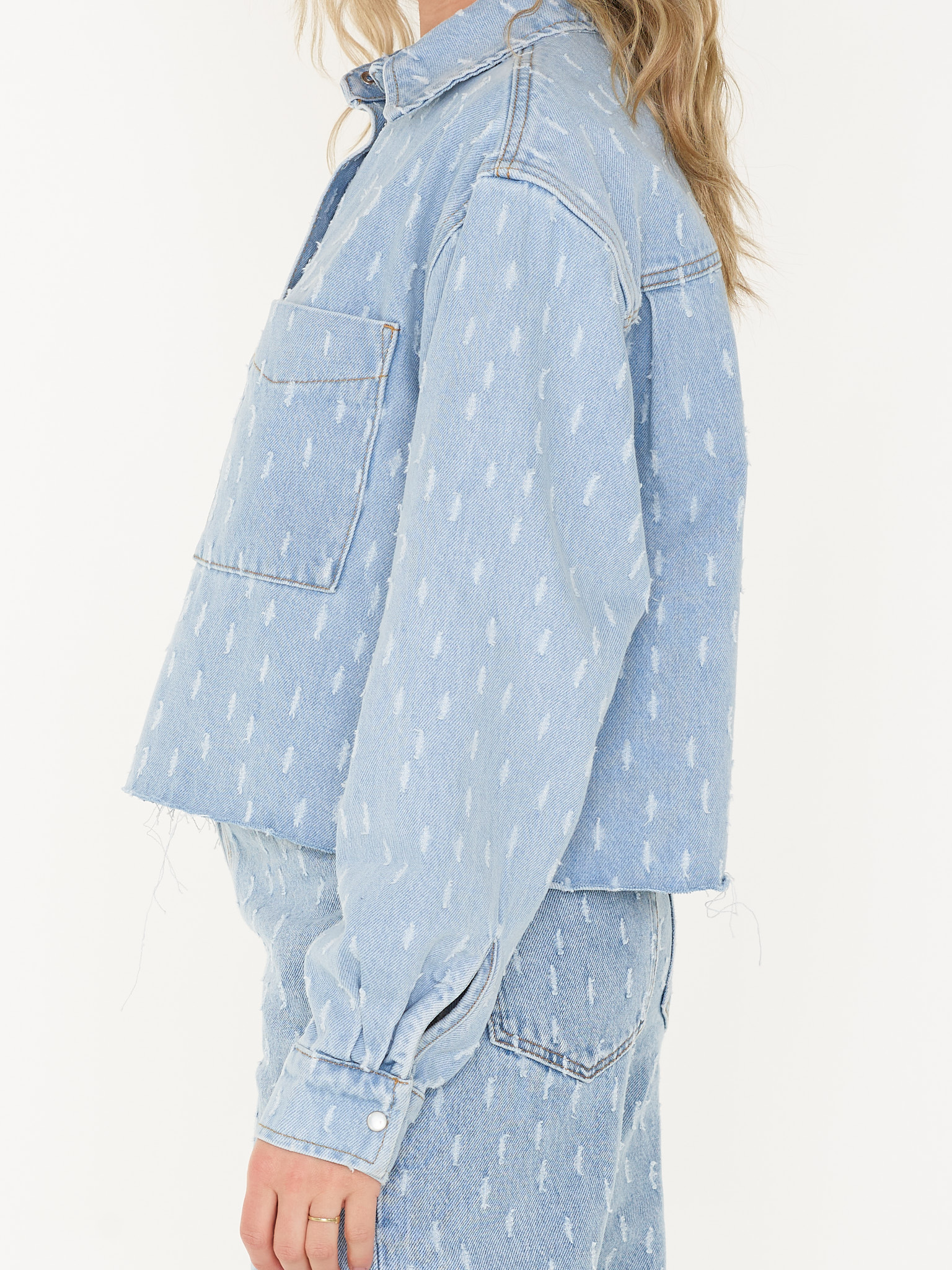 JACK SCRATCHED DENIM BLOUSE