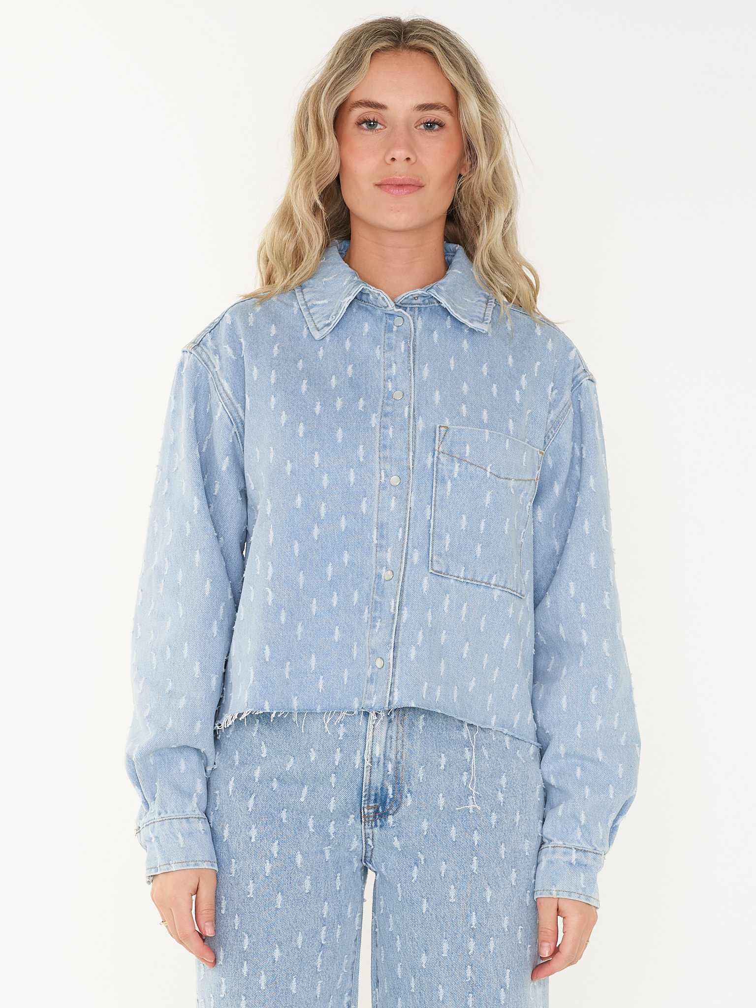 JACK SCRATCHED DENIM BLOUSE