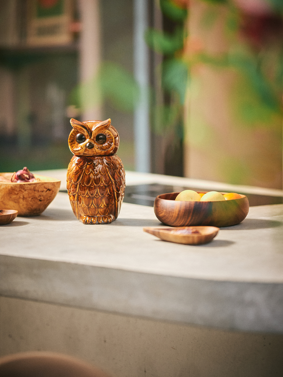 JAR CERAMIC OWL ROASTED