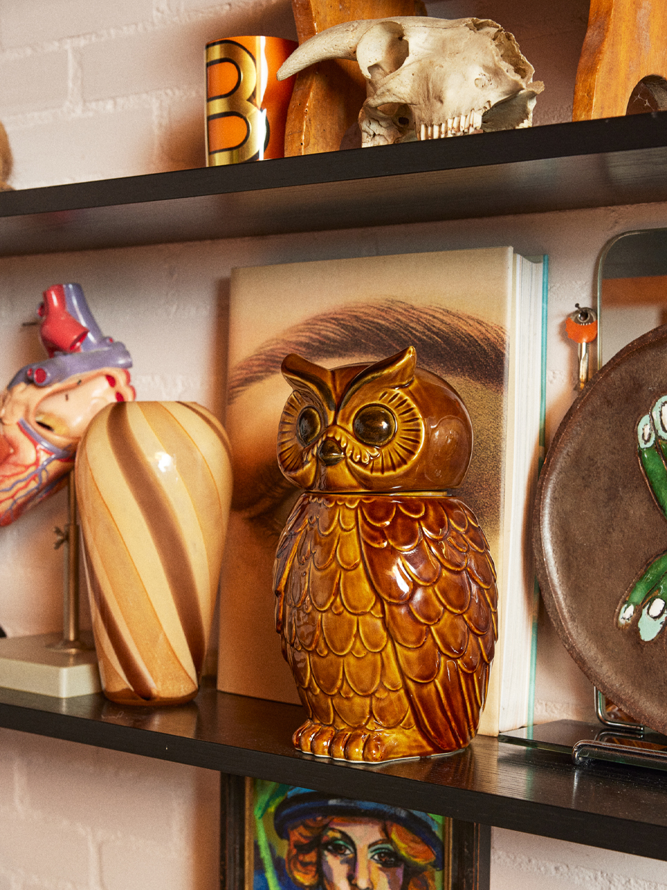 JAR CERAMIC OWL ROASTED