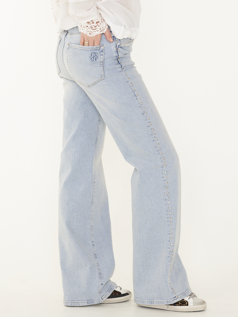JEANS BELLA STUDDED WIDE LEG