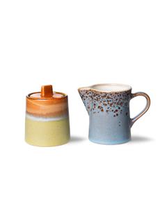 JUG & POT 70S CERAMICS MILK & SUGAR BERRY/PEAT