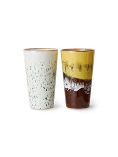 LATTE MUGS 70'S CERAMICS BRINE SET OF 2